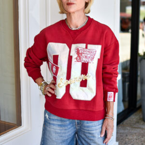 QUEEN OF SPARKLES Oklahoma Metallic Icons Sweatshirt in Multi