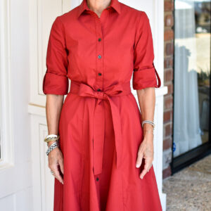 FINLEY Laine Weathercloth Short Dress in Spicy Red