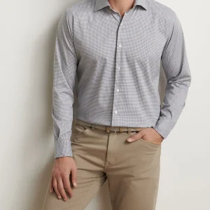 PETER MILLAR Jackson Crown Lite Cotton Stretch Sport Shirt in Poplar Brown