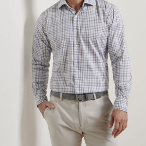 PETER MILLAR North Coast Crown Lite Cotton Stretch Sport Shirt in Blue Haze