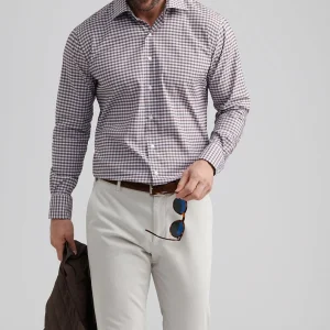 PETER MILLAR Fairbanks Performance Twill Sport Shirt in Autumn Foliage