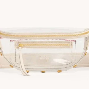 HAMMITT Charles Crossbody Medium Clear Bag in Calla Lily White/Brushed Gold