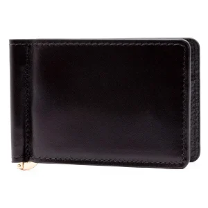 MARTIN DINGMAN Edward Saddle Leather Credit Card Moneyclip in Chocolate