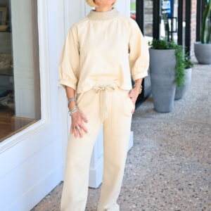 LILLA P Terry Pant in Muslin