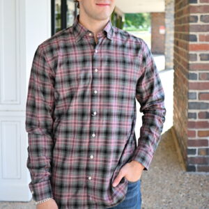 JOHNNIE-O Angelos Long-Sleeve Shirt in Rosewood