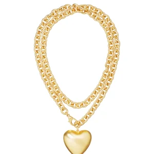 ROXANNE ASSOULIN The Puffy Heart Necklace in Gold
