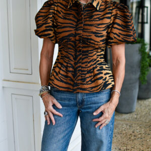 EMILY MCCARTHY Britt Top in Tiger Jacquard