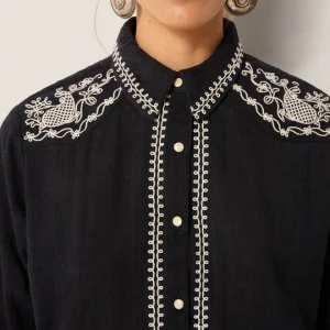 MAISON HOTEL Tabasco Charro Blouse in Noir