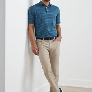 PETER MILLAR Brevard Performance Flannel Five-Pocket Pant in Khaki