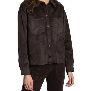 SANCTUARY Ivy Suede Shirt in Semi Sweet