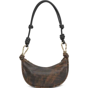 SIMKHAI Avery Leather Crossbody in Distressed Chocolate