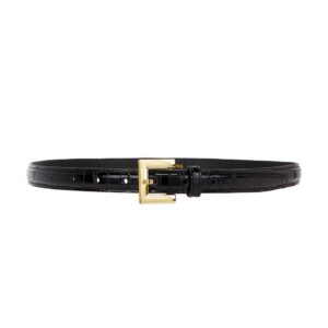 ANINE BING Nicola Belt in Black Embossed