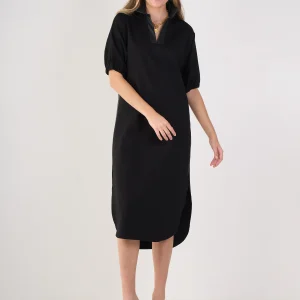 EMILY MCCARTHY Poppy Ponte Caftan in Jet Black