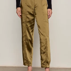 SANCTUARY Sahara Satin Tapered Pant in Dirty Martini