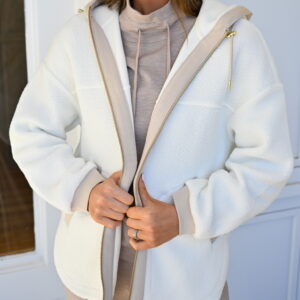 VARLEY Fey Relaxed Fleece Jacket in Egret