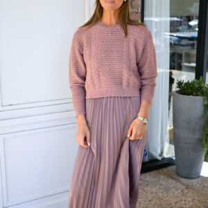CURRENT AIR Long Sleeve Dress in Ash Rose