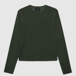 ANINE BING Giorgio Long Sleeve Sweater in Dark Olive