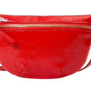 CLARE V. Petite Fanny-Pucker Patent in Super Red
