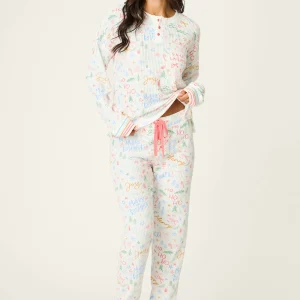 PJ SALVAGE Classic Ski Jammie Classics Fa La La PJ Set in Ivory
