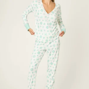 PJ SALVAGE Snowflake Wishes PJ Set in Ivory