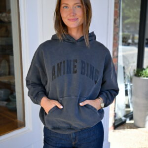 ANINE BING Harvey Sweatshirt in Dark Washed Black