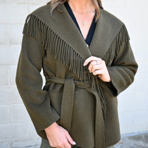 SIMKHAI Rowen Fringe Jacket in Alligator