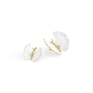 MICHAEL ARAM Buttefly Ginkgo Gold Decorative Objects Set of 2