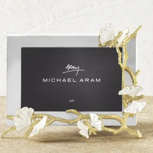 MICHAEL ARAM Butterfly Ginkgo Gold Reflective Frame 5X7
