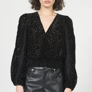 DEAR JOHN Robena Top in Black Leopard