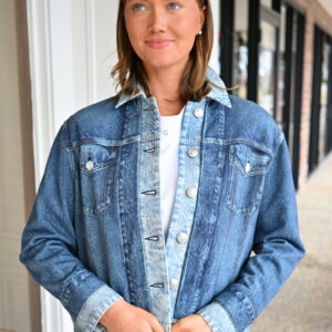 rag & bone Miramar Combo Terry Oversized Trucker in Dublin