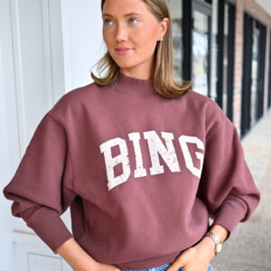 ANINE BING Bradie Bing Sweatshirt in Deep Burgundy