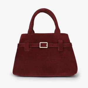 REMI/REID Greer Mini Faux Suede Doctor Bag in Wine
