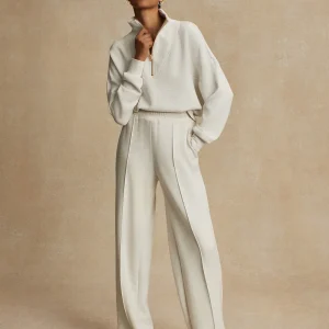 VARLEY The Wide Leg Pant 30 in Ivory Marl