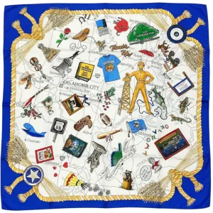 RONDA ROUSH STUDIOS Official State of Oklahoma Silk Scarf