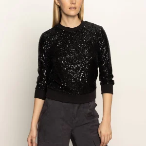 SANCTUARY Relaxed Sparkle Popover in Black