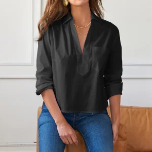 FINLEY Joni Popover Shirt in Black