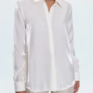 PISTOLA Tilda Long Sleeve Button Up in Ecru
