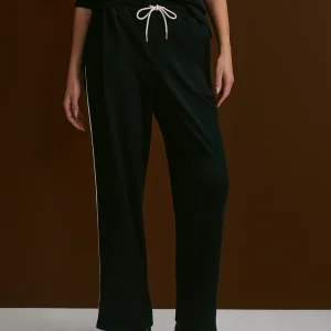 VARLEY Brushed Rib Straight Leg Pant 30 in Black/Snow White