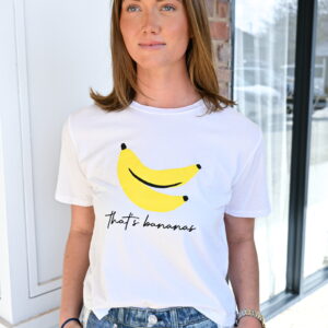SUNNY SOMEWHERE That's Bananas Everyday Tee in White