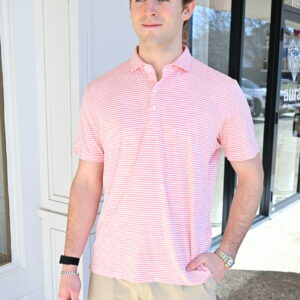 JOHNNIE-O Seymour Featherweight Performance Polo in Pink Lemonade
