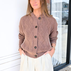 VARLEY Venner Knit Jacket in Brownie