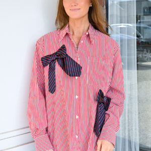 ESSENTIEL ANTWERP Jiwi Shirt with Bowties in Orange Brulee