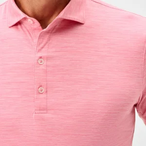 JOHNNIE-O Huronn Featherweight Performance Polo in Pink Lemonade