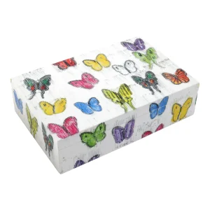 HUNT SLONEM Butterfly Dance Lacquer Box