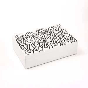 HUNT SLONEM Hutch Treasure Box with Black Bunnies
