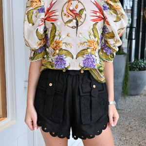 FARM RIO Artisanal Short in Black