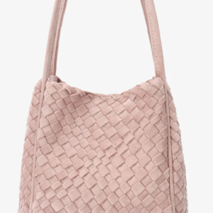 REMI/REID Hollace Woven Faux Suede Mini Tote in Rose