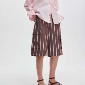 rag & bone Victoria Stripe Shorts in Rosewood Stripe