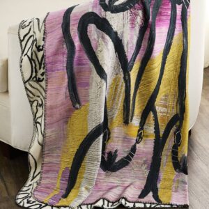 HUNT SLONEM Best Bunnies Reversible Throw Blanket, 60" x 80"