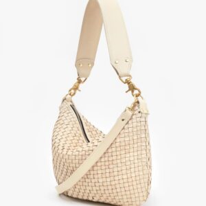CLARE V Moyen Messenger in Cream